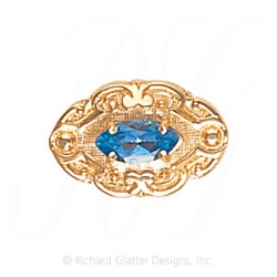 GS470 BT - 14 Karat Gold Blue Topaz Slide 